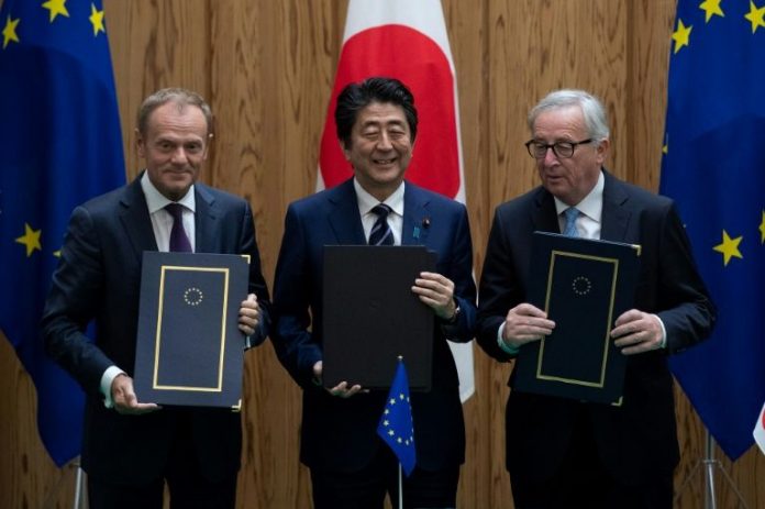 EU, Japan sign major trade deal in ‘clear message’ against protectionism